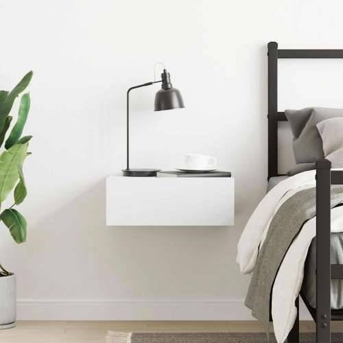 Viseći noćni ormarić bijeli 40x30x15 cm od konstruiranog drva - Bijela 1 Cijena