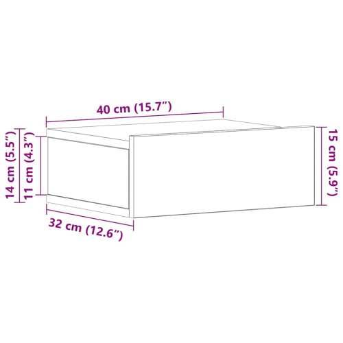 Viseći noćni ormarić bijeli 40x30x15 cm od konstruiranog drva - Bijela 1 Cijena