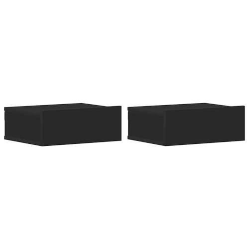 Viseći noćni ormarići 2 kom crni 40x30x15 cm konstruirano drvo - Crna 2 Cijena