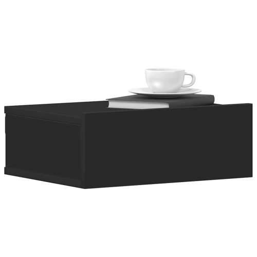 Viseći noćni ormarići 2 kom crni 40x30x15 cm konstruirano drvo - Crna 2 Cijena