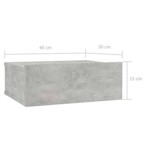 Viseći noćni ormarić siva boja betona 40x30x15 cm od iverice Cijena