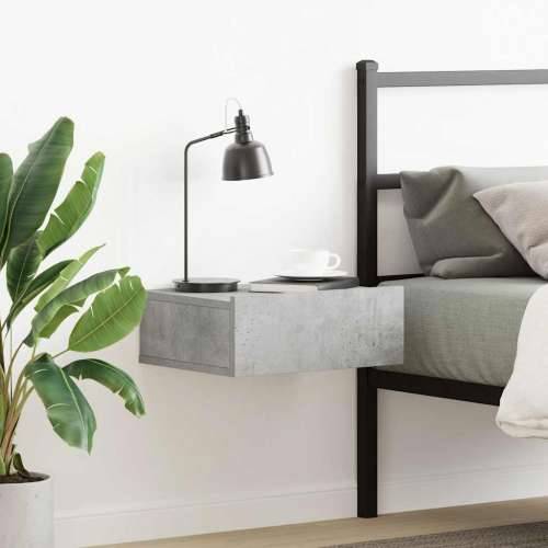 Viseći noćni ormarić 40x30x15 cm konstruirano drvo - Beton siva 1 Cijena