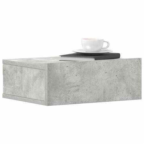 Viseći noćni ormarić 40x30x15 cm konstruirano drvo - Beton siva 1 Cijena