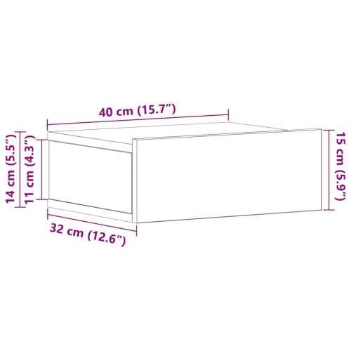 Viseći noćni ormarić 40x30x15 cm konstruirano drvo - Beton siva 1 Cijena