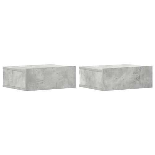 Viseći noćni ormarići 2 kom 40x30x15 cm konstruirano drvo - Beton siva 2 Cijena