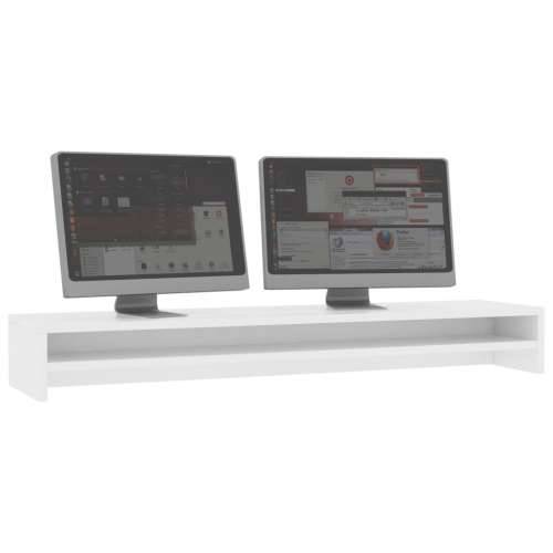 Stalak za monitor bijeli 100 x 24 x 13 cm od iverice Cijena