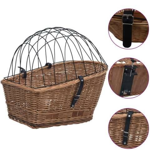 Stražnja košara za bicikl s pokrovom 55x31x36 cm prirodna vrba Cijena