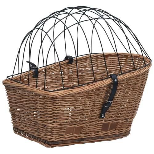 Stražnja košara za bicikl s pokrovom 55x31x36 cm prirodna vrba Cijena
