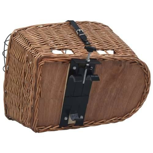 Stražnja košara za bicikl s pokrovom 55x31x36 cm prirodna vrba Cijena