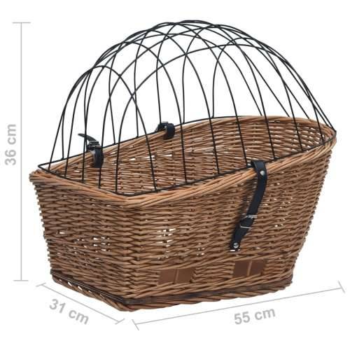Stražnja košara za bicikl s pokrovom 55x31x36 cm prirodna vrba Cijena