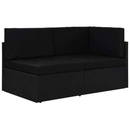 Modularni dvosjed od poliratana crni - Crna 1 Srednja sofa + kutna sofa Cijena