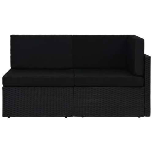 Modularni dvosjed od poliratana crni - Crna 1 Srednja sofa + kutna sofa Cijena