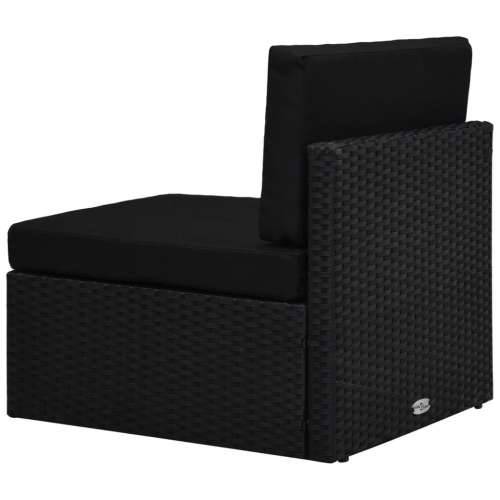 Modularni dvosjed od poliratana crni - Crna 1 Srednja sofa + kutna sofa Cijena