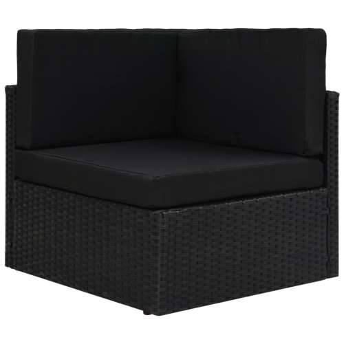Modularni dvosjed od poliratana crni - Crna 1 Srednja sofa + kutna sofa Cijena