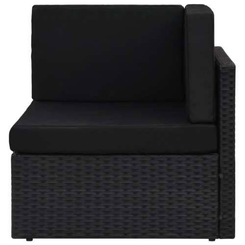 Modularni dvosjed od poliratana crni - Crna 1 Srednja sofa + kutna sofa Cijena