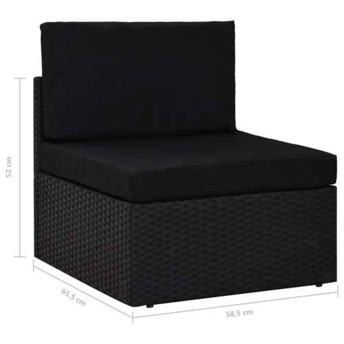 Modularni dvosjed od poliratana crni - Crna 1 Srednja sofa + kutna sofa Cijena