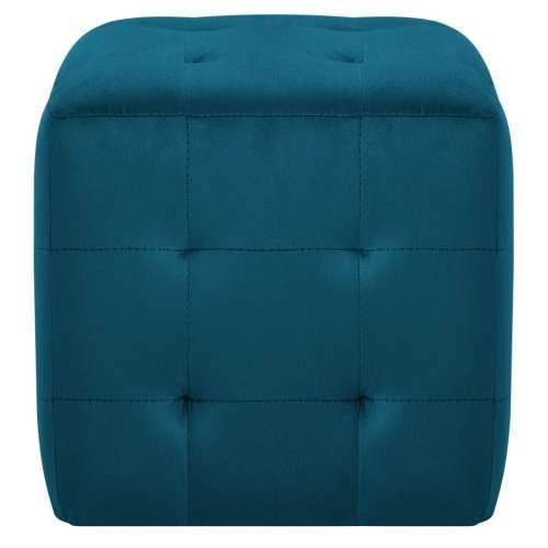 Tabure 2 kom plavi 30 x 30 x 30 cm od baršunaste tkanine - Plava 1 Cijena