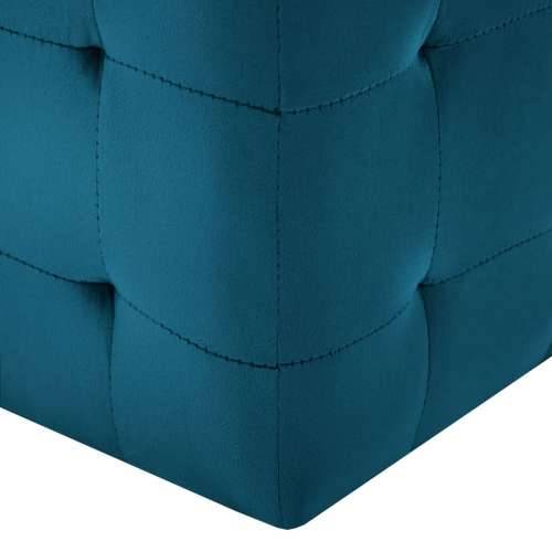 Tabure 2 kom plavi 30 x 30 x 30 cm od baršunaste tkanine - Plava 1 Cijena