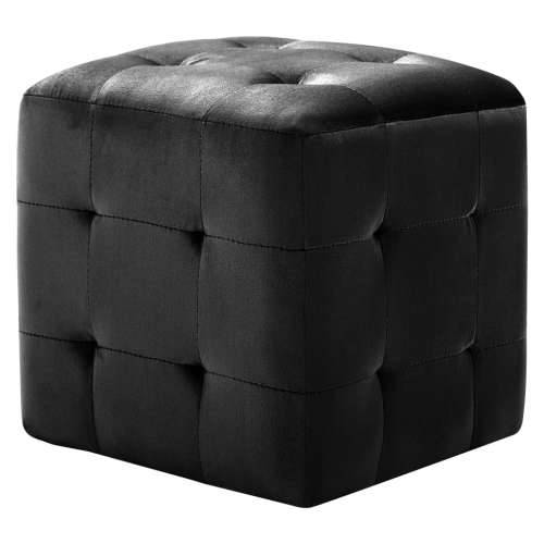 Tabure 2 kom crni 30 x 30 x 30 cm od baršunaste tkanine - Crna 1 Cijena
