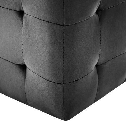 Tabure 2 kom crni 30 x 30 x 30 cm od baršunaste tkanine - Crna 1 Cijena
