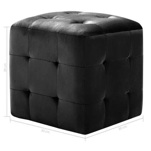 Tabure 2 kom crni 30 x 30 x 30 cm od baršunaste tkanine - Crna 1 Cijena