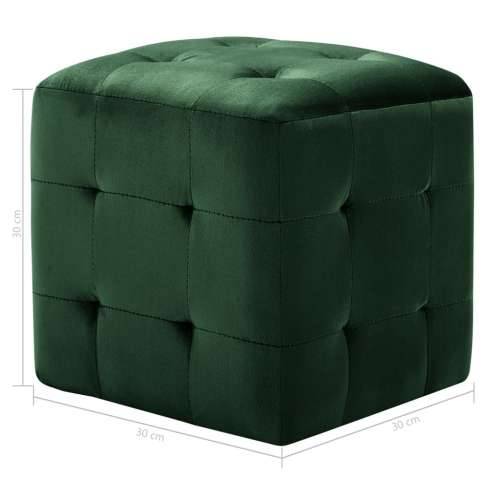Tabure 2 kom zeleni 30 x 30 x 30 cm od baršunaste tkanine - Zelena 1 Cijena