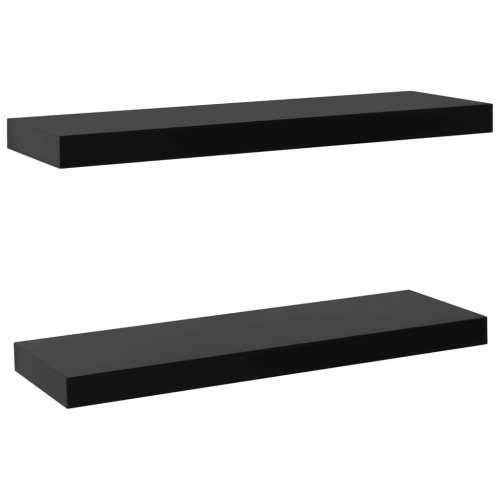 Plutajuće zidne police 2 kom crne 60 x 20 x 3,8 cm - 60 x 20 x 3.8 cm 2 1 Cijena
