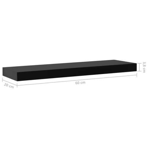 Plutajuće zidne police 2 kom crne 60 x 20 x 3,8 cm - 60 x 20 x 3.8 cm 2 1 Cijena