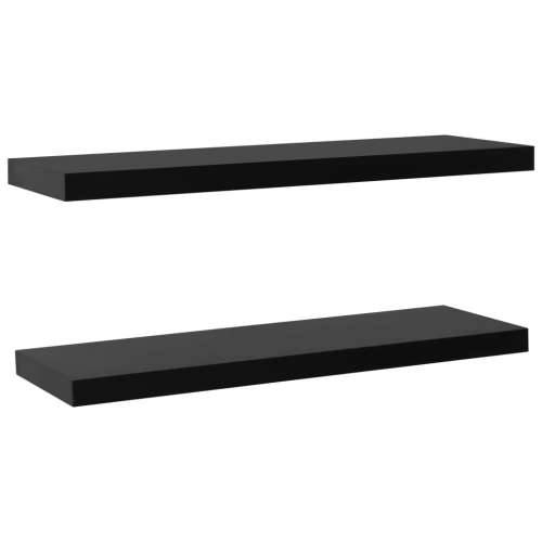 Plutajuće zidne police 2 kom crne 120 x 20 x 3,8 cm - 120 x 20 x 3.8 cm 2 1 Cijena