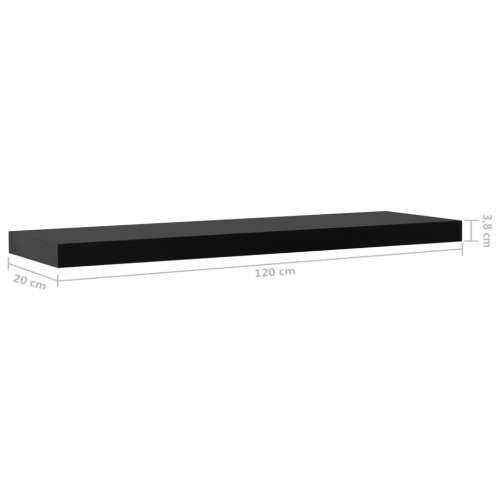 Plutajuće zidne police 2 kom crne 120 x 20 x 3,8 cm - 120 x 20 x 3.8 cm 2 1 Cijena