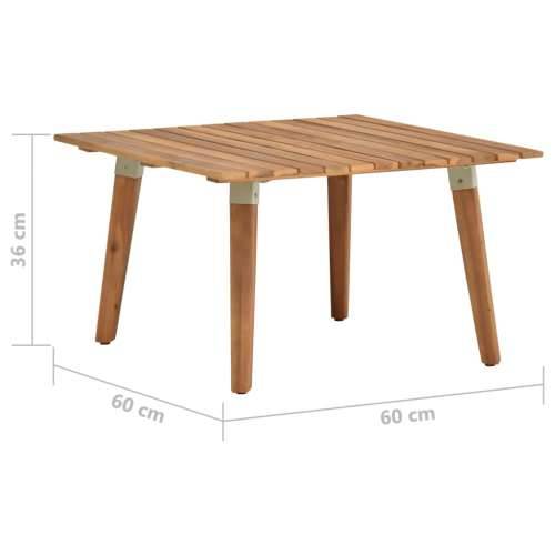 Vrtni stolić za kavu 60 x 60 x 36 cm masivno bagremovo drvo Cijena