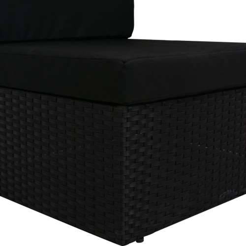 Modularna srednja sofa od poliratana crna - Crna 1 srednja sofa Cijena