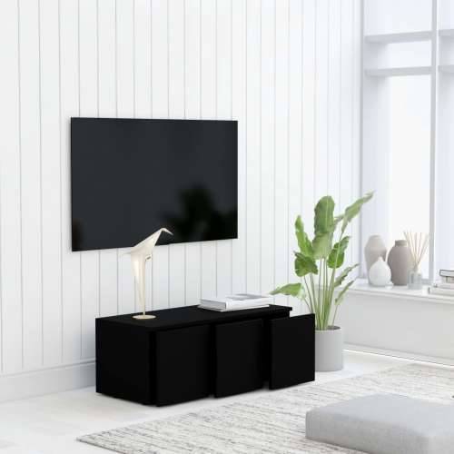 TV ormarić crni 80 x 34 x 30 cm od iverice Cijena