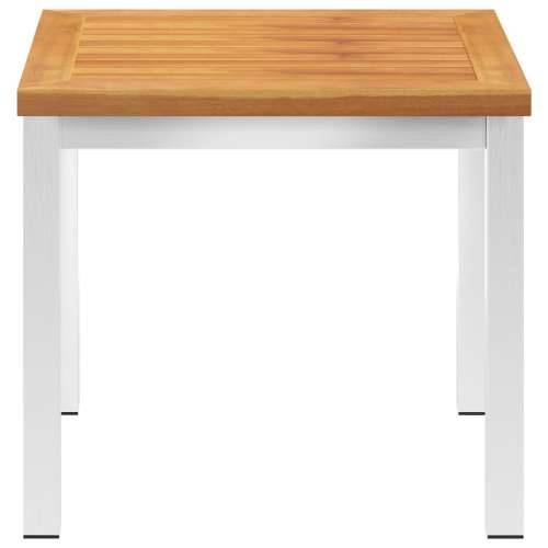 Vrtni bočni stolić 45 x 45 x 38 cm od bagremovog drva i čelika - 1 Masivno bagremovo drvo Cijena