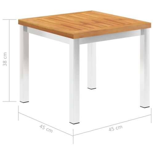 Vrtni bočni stolić 45 x 45 x 38 cm od bagremovog drva i čelika - 1 Masivno bagremovo drvo Cijena