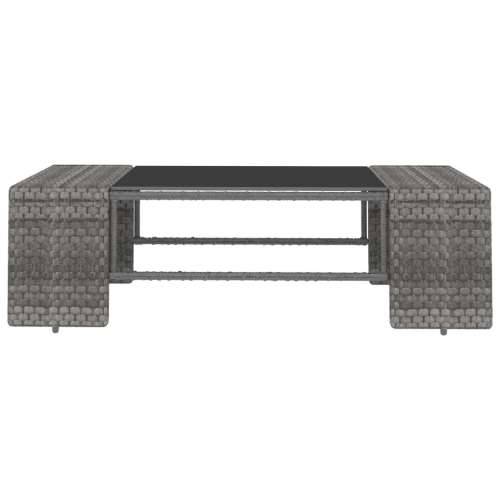 3-dijelna vrtna garnitura od poliratana siva - Siva 1 Kutna sofa (lijevi naslon za ruku) + kutna sofa (desni naslon za ruku) + s Cijena