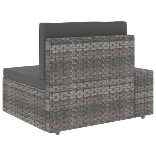 3-dijelna vrtna garnitura od poliratana siva - Siva 1 Kutna sofa (lijevi naslon za ruku) + kutna sofa (desni naslon za ruku) + s Cijena