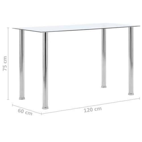 Blagovaonski stol prozirni 120 x 60 x 75 cm od kaljenog stakla Cijena