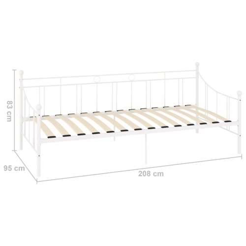 Okvir za dnevni ležaj bijeli metalni 90 x 200 cm - Bijela 90 x 200 cm Cijena