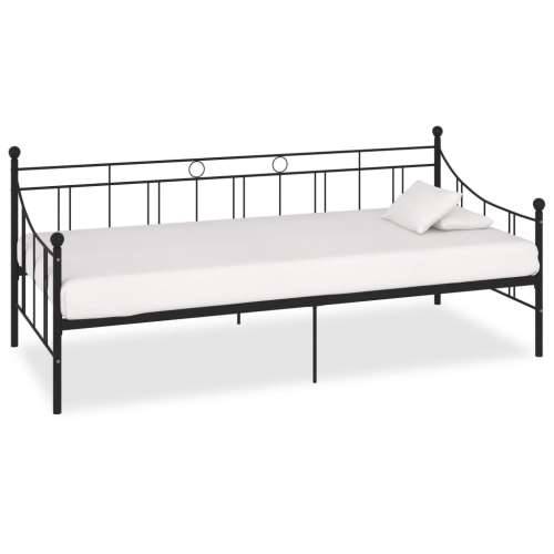 Okvir za dnevni ležaj crni metalni 90 x 200 cm - Crna 90 x 200 cm Cijena