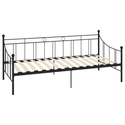Okvir za dnevni ležaj crni metalni 90 x 200 cm - Crna 90 x 200 cm Cijena