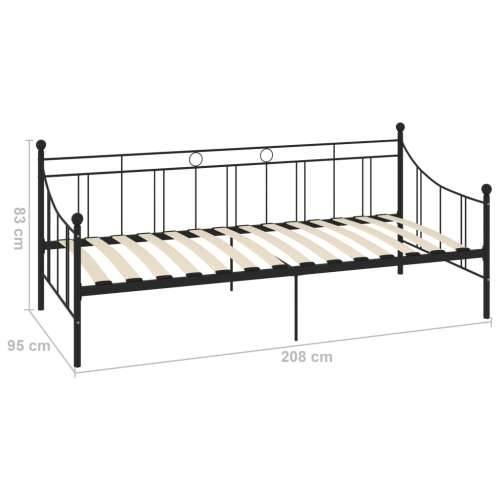 Okvir za dnevni ležaj crni metalni 90 x 200 cm - Crna 90 x 200 cm Cijena