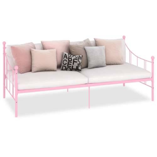 Okvir za dnevni ležaj ružičasti metalni 90 x 200 cm - Ružičasta 90 x 200 cm Cijena