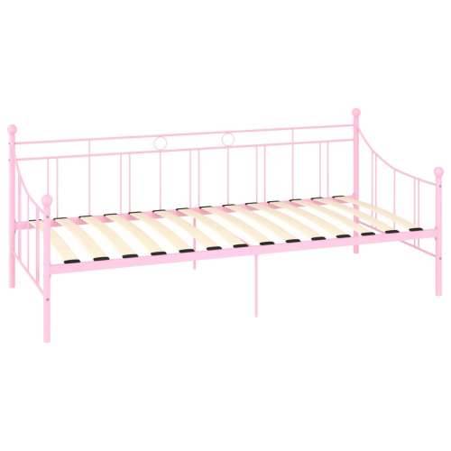 Okvir za dnevni ležaj ružičasti metalni 90 x 200 cm - Ružičasta 90 x 200 cm Cijena