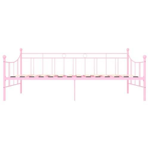 Okvir za dnevni ležaj ružičasti metalni 90 x 200 cm - Ružičasta 90 x 200 cm Cijena