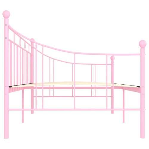 Okvir za dnevni ležaj ružičasti metalni 90 x 200 cm - Ružičasta 90 x 200 cm Cijena