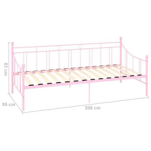 Okvir za dnevni ležaj ružičasti metalni 90 x 200 cm - Ružičasta 90 x 200 cm Cijena