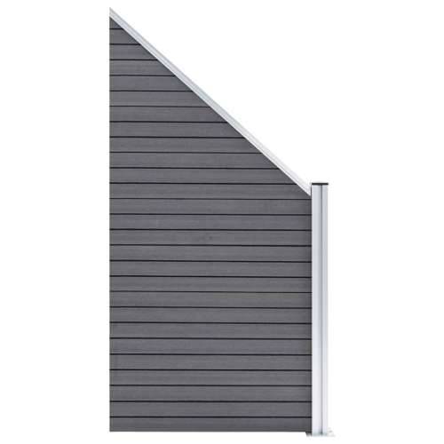 Set ograda pd WPC-a 3 kvadratne + 1 kosa 619 x 186 cm sivi Cijena
