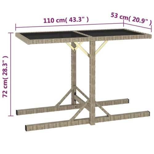 Vrtni stol bež 110 x 53 x 72 cm stakleni i poliratan Cijena