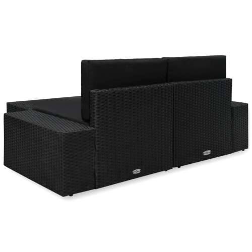 3-dijelna vrtna garnitura od poliratana crna - Crna 1 Kutna sofa (lijevi naslon za ruku) + kutna sofa (desni naslon za ruku) + s Cijena